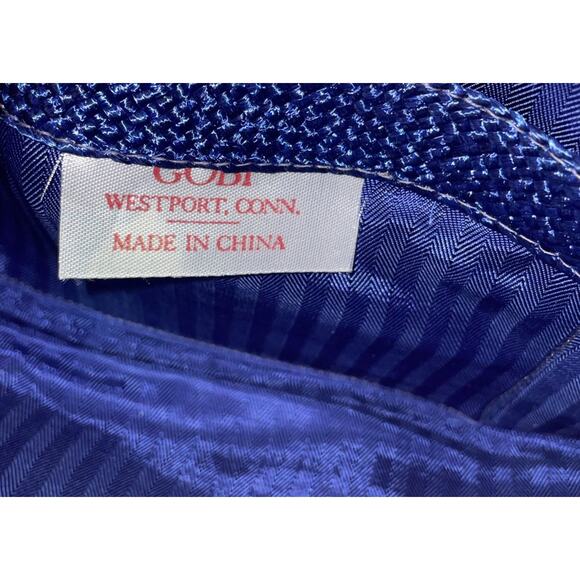 70s Navy Blue Woven Raffia Envelope Clutch Purse Handbag NEW 7.5x11.5 Flat - Picture 8 of 8